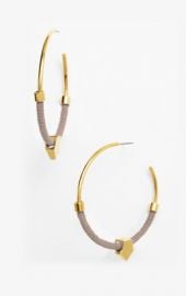 Vince Camuto Summer Warrior Leather Hoop Earrings at Nordstrom